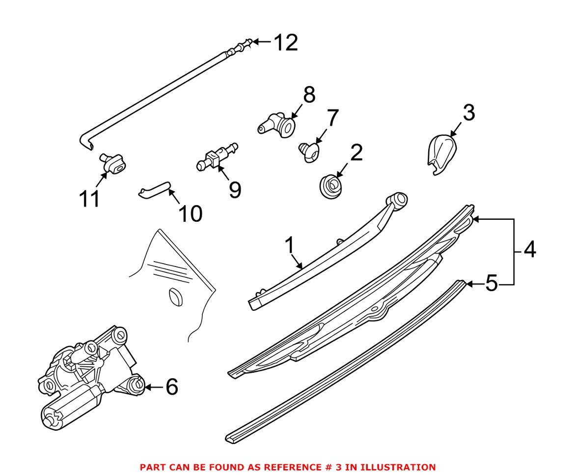 BMW Windshield Wiper Arm Cover - Rear 61628256120